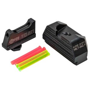 Mířidla světlovodná EVOSIGHT Walther PDP / Glock, muška 7,7 mm, hledí černé 8,7 mm