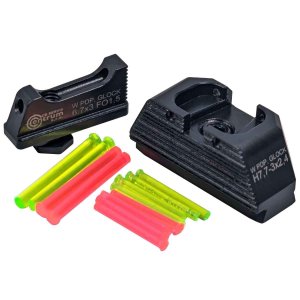 Mířidla světlovodná EVOSIGHT Walther PDP / Glock, muška 6,7 mm, hledí černé 7,7 mm