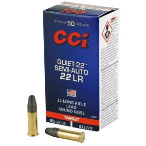 Náboj kulový CCI, SemiAuto Quiet 22, .22LR, 45GR, LRN
